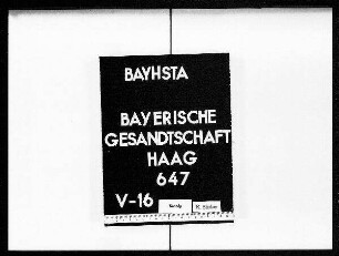 Briefe an die bayerische Gesandtschaft von Triva