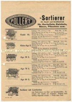 Sortiermaschine für Kartoffeln, Zwiebeln, Nüsse usw.