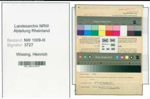 Entnazifizierung Heinrich Wissing , geb. 27.08.1896 (Verw.Angestellter)