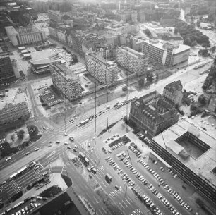 Einmündung Gerberstraße in den Tröndlinring in Leipzig : Blickrichtung Südwesten zum Brühl