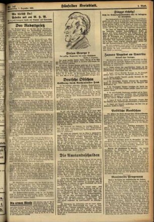 Zweite Ausgabe vom Donnerstag, den 07. Dezember 1933.