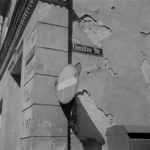 Stralsund. Straßenecke Frankenstraße Unnütze Straße