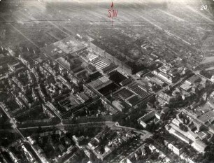 Luftbild der Firma "Deutsche Waffen- und Munitionsfabrik AG", Karlsruhe