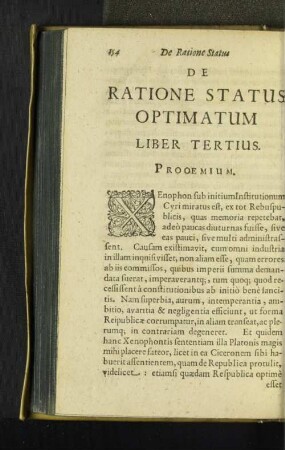 De Ratione Status Optimatum Liber Tertius.