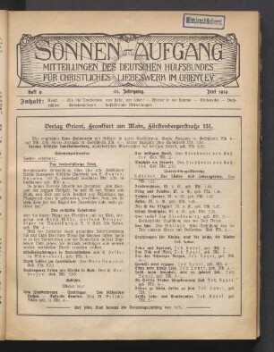 Heft 9. 21. Jahrgang. Juni 1919