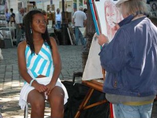 Paris Montmartre, Maler und Modell am Place du Tertre