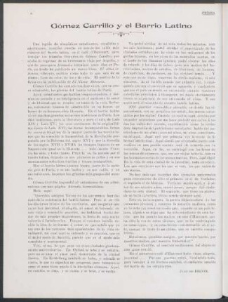 Gómez Carrillo y el Barrio Latino