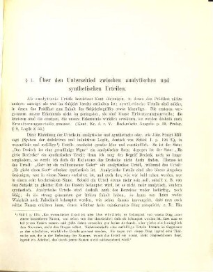 Über Kant's synthetische Urteile a priori, 1