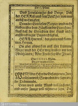 Der CXXVI. Psalm