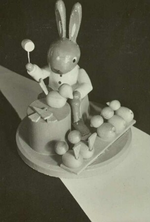 Spielzeugschnitzer, Erzgebirge, Schnitzwerk. "Meister Lampe bei der Arbeit"