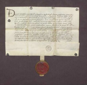 Lehenbrief des Bischofs Rudolf zu Speyer für den Abt des Klosters Schwarzach über das dem Hochstift Speyer lehenbare Kloster Schwarzach nebst Wäldern, Wiesen, Weiden und Gütern