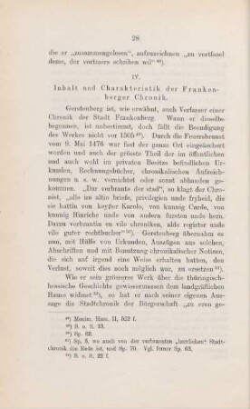 IV. Inhalt und Charakteristik der Frankenberger Chronik.
