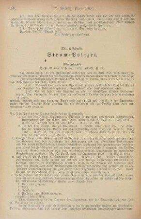 IX. Abschnitt. Strom-Polizei