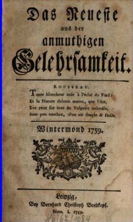 Das Neueste aus der anmuthigen Gelehrsamkeit. 1759, 1759