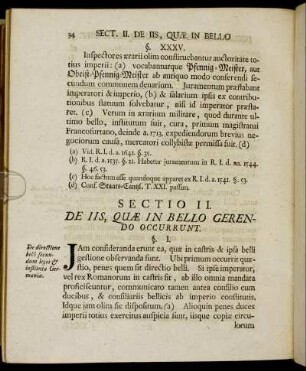 Sectio II. De Ils, Quæ In Bello Gerendo Occurrunt.