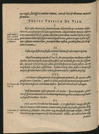 Theses Phisicae De Visu.