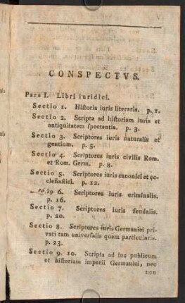 Conspectus.