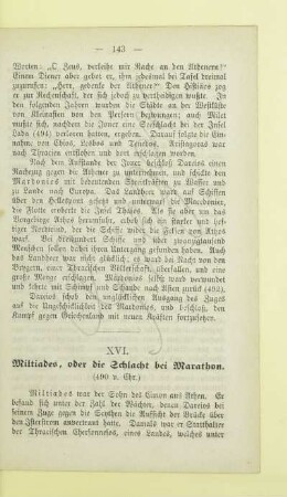 XVI. Miltiades, oder die Schlacht bei Marathon