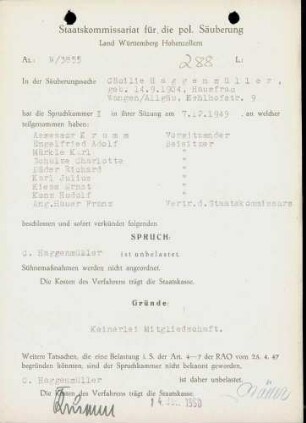 Haggenmüller, Cäcilie
