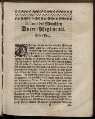 Historie des Römischen Huren-Regiments.