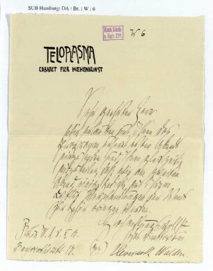 Brief an Richard Dehmel
