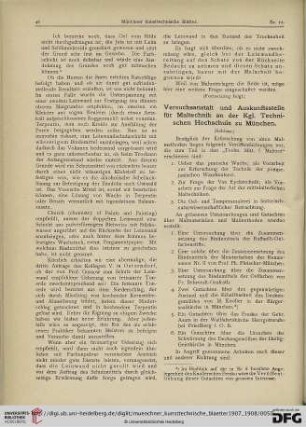 4: Versuchsanstalt und Ankunftsstelle für Maltechnik an der Kgl. Technischen Hochschule zu München, [2]