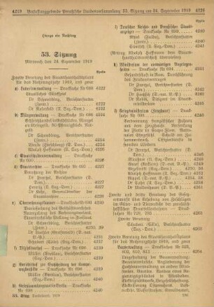 53. Sitzung, Mittwoch den 24. September 1919