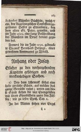 Anhang oder Zusatz