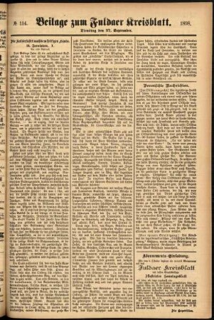 Zweite Ausgabe vom Dienstag, den 27. September 1898.
