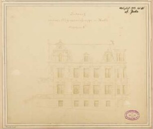 Wohnhausgruppe, Halle/Saale Monatskonkurrenz August 1882: Aufriss Fassade II