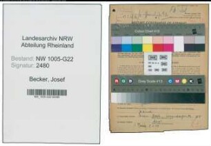 Entnazifizierung Josef Becker , geb. 25.09.1918 (Kaufm.Angestellter)