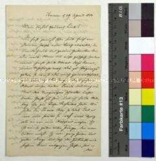 Brief von Joseph Köchling an Antonia Bußmann, spätere Köchling, aus der Verlobungszeit mit Liebesschwüren und über seine Familie