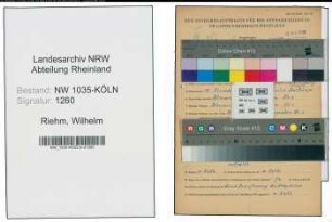 Entnazifizierung Wilhelm Riehm , geb. 19.11.1901 (Arbeiter)