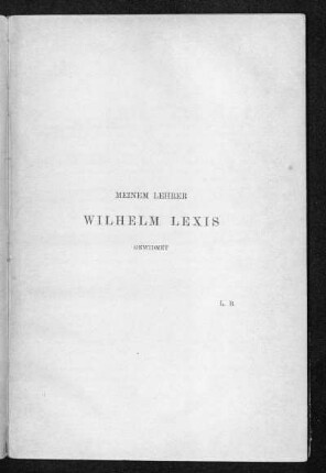 Widmung an Wilhelm Lexis