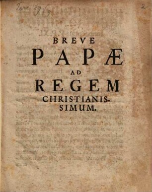 Breve ad regem christianissimum