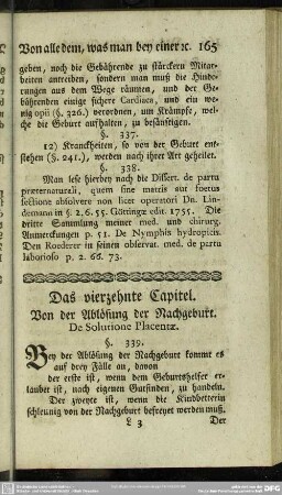 Das vierzehnte Capitel. Von der Ablösung der Nachgeburt. De Solutione Placentae
