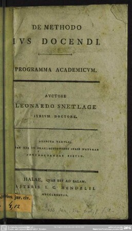 De Methodo Ius Docendi : Programma Academicum
