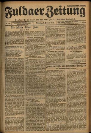 Ausgabe vom Dienstag, den 02. Februar 1926.