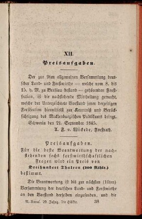 XII. Preisaufgaben