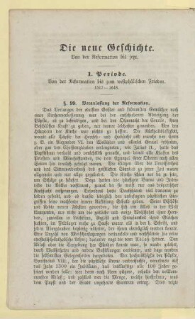1. Periode. Von der Reformation bis zum westphälischen Frieden. 1517 - 1648