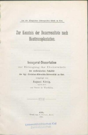 Zur Kenntnis der Dauerresultate nach Hauttransplantation