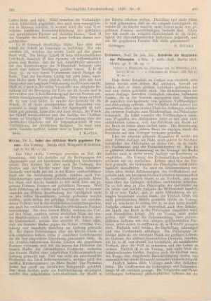 399-400 [Rezension] Wiese, L., Ueber den sittlichen Werth gegebener Formen. Ein Vortrag