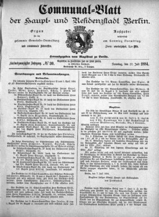 1884,30: No. 30, 27. Juli 1884