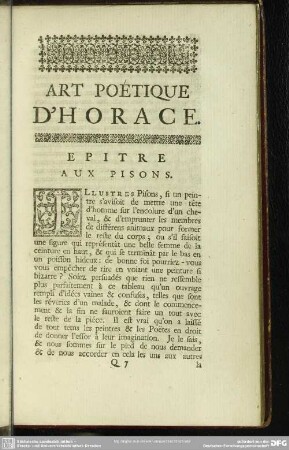 Art Poétique D´Horace