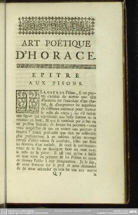 Art Poétique D´Horace