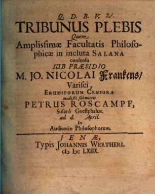 Tribunus plebis