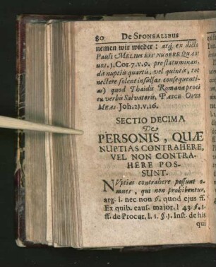 Sectio Decima De Personis, Quae Nuptias Contrahere, ...