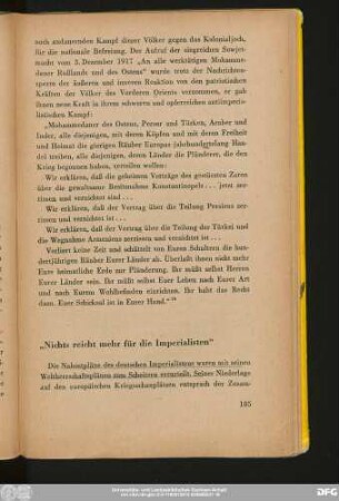 "Nichts reicht mehr für die Imperialisten"