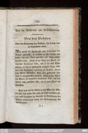 Von der Aussprache und Rechtschreibung.