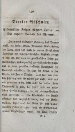 Vierter Abschnitt. Ersprießliche Folgen höherer Cultur. - Die reiferen Monate des Mannes.